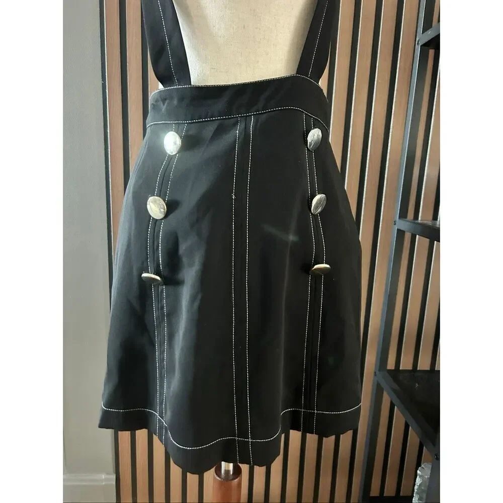 Zara Black Mini-Skirt with Suspenders size small